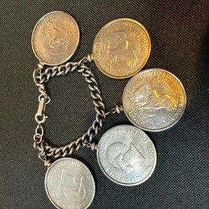 Eisenhower Silver Coin Charm Bracelet